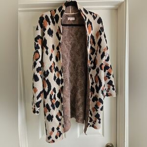 Leopard print oversized cardigan